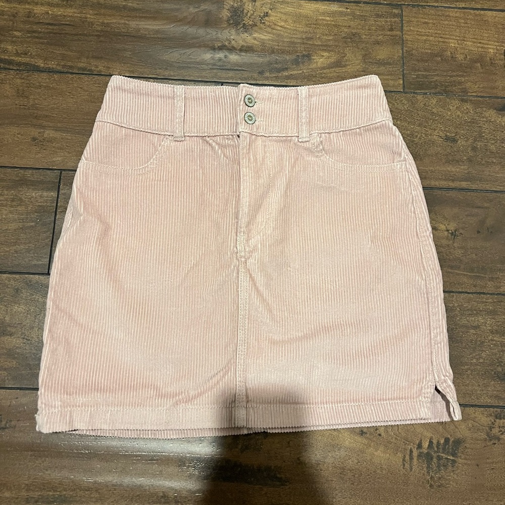 Hollister High Rise Corduroy Skirt, Size 1, Beige Pink